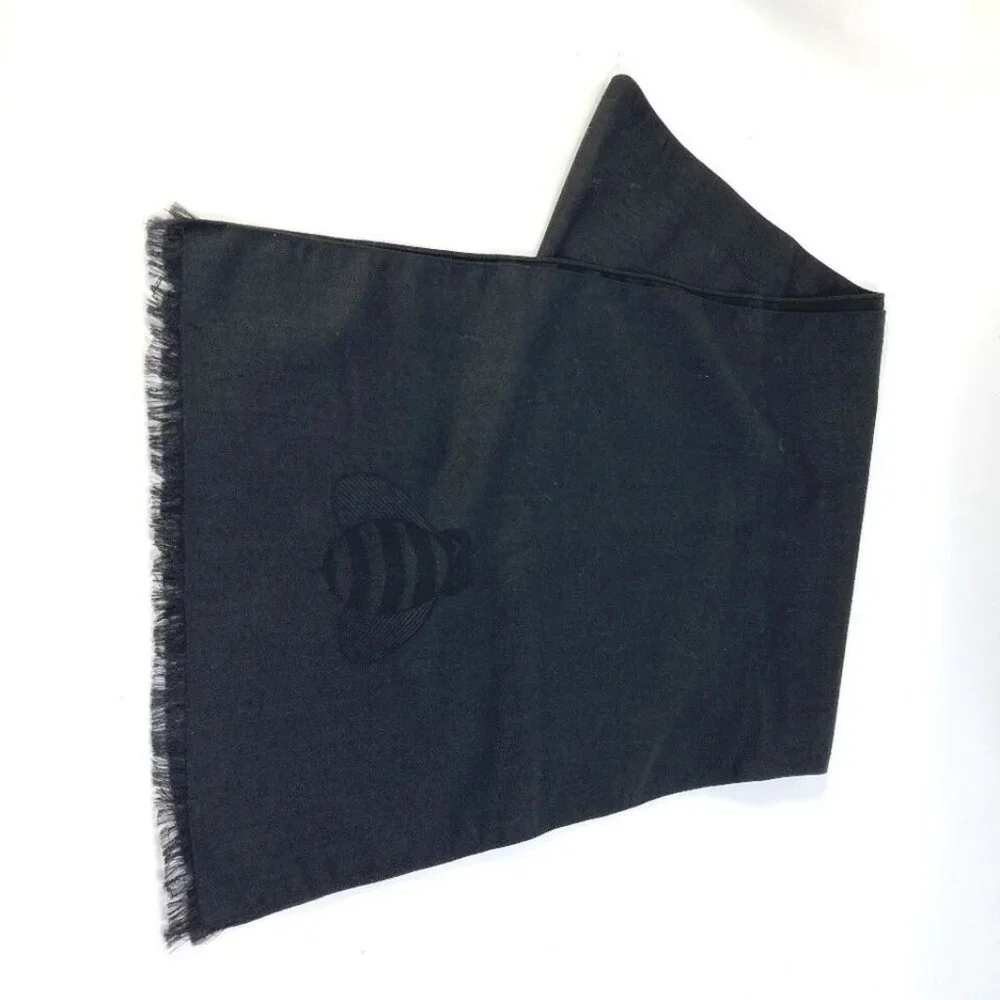 Auth Dior KAWS collaboration KAWS BEE design bee Shawl fringe Scarf Black